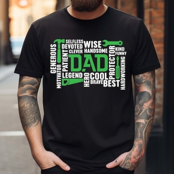 Wise Cool Legend Clever Dad T-Shirt, Hero Dad T-Shirt, Kind Father Shirt - Picture 1 of 4